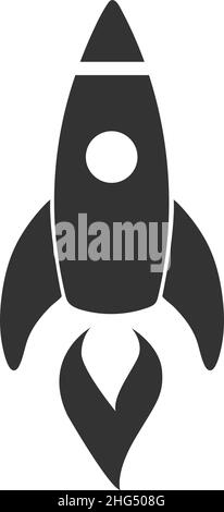 Abbildung des Raketensymbols auf weißem Hintergrund isoliert Stock Vektor