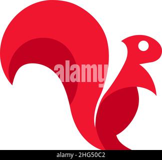 Eichhörnchen Symbol oder Logo-Design isoliert auf weißem Hintergrund Stock Vektor