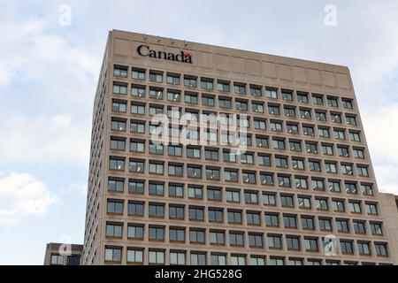 Kanada unterzeichnet am 16. Dezember 2021 ein hohes Regierungsgebäude in Ottawa, Kanada Stockfoto