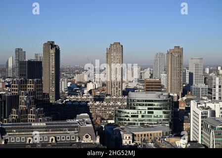 Eine Luftaufnahme des Barbican Centre in London Stockfoto