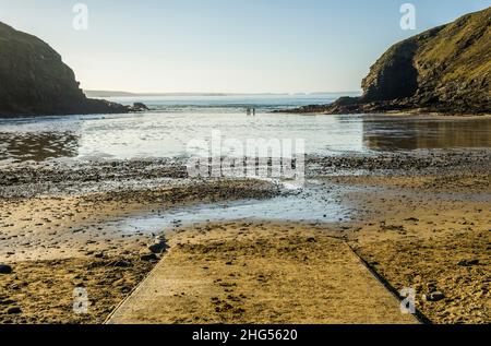 Nolton Haven direkt unterhalb von Newgale Beach an der Pembrokeshire Coast West Wales Stockfoto