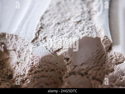 Schmelzende Schokoladeneis-Oberfläche aus nächster Nähe Stockfoto