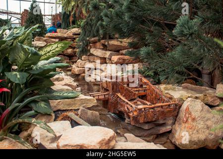 Kleines Diorama-Modell der Fischleiter in Grand Rapids Michigan Stockfoto