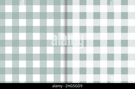 Vichy Nahtloses Set. Pastellfarbenes Gingham-Muster. Hintergrund für Ostern, Tapete, Decke. Stock Vektor