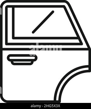 Vektorgrafik für die Symbolumrisse der Autotür. Fenstergriff. Fahrzeug im Inneren Stock Vektor