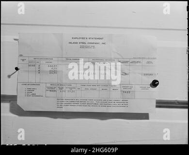 Halbmonatliche Erklärung von Harry Fain, Coal Loader, Inland Steel Company, Wheelwright ^1 & 2 Mines, Wheelwright, Floyd... Stockfoto