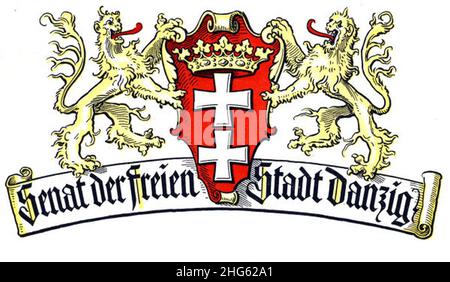 Senat der Freien Stadt Danzig Wappen. Stockfoto