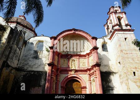 Kapelle des Dritten Ordens des Heiligen Franziskus von Assisi, Capilla de la Tercera Orden de San Francisco de Asis, Cuernavaca, Bundesstaat Morelos, Mexiko Stockfoto