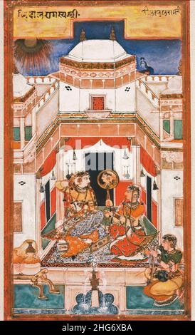 Shaykh Husayn. Vilaval Ragini Folio aus dem Chunar Ragamala, datiert 24. Februar 1591, Stockfoto