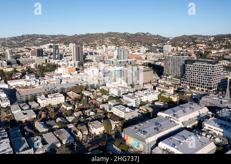 Luftaufnahme der Innenstadt von Hollywood California Stockfoto
