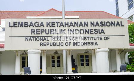 Jakarta Indonesien 4th. Januar 2022 National Resilience Institute of Republic indonesia Building in selective Focus Stockfoto