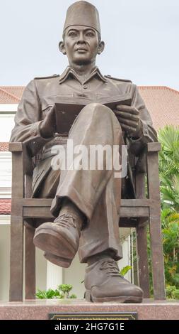 Jakarta, indonesien - 4th. Januar 2022: Soekarno-Statue in Jakarta Stockfoto