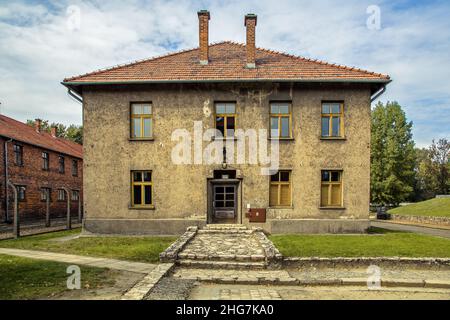 Gefangenenblockgefängnis, Konzentrationslager Auschwitz-Birkenau, Polen Stockfoto