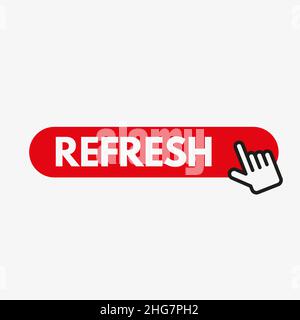 Schaltfläche „Aktualisieren“ und Klicken mit dem Cursor. Vektorsymbol Stock Vektor