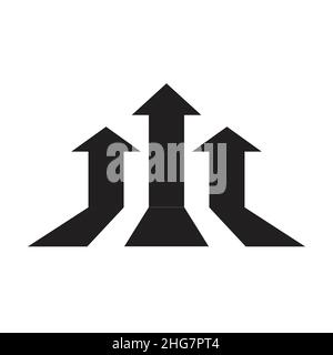 Drei Pfeile nach oben Symbolvektor für Grafikdesign, Logo, Website, Social Media, mobile App, UI-Abbildung Stock Vektor