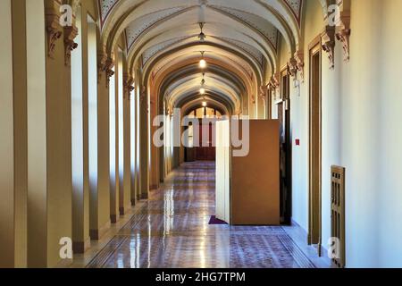 Saal des ungarischen parlaments, Budapest, Ungarn Stockfoto