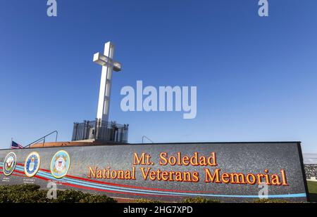 Mount Soledad National Veterans Memorial Cross Structure San Diego California USA Blue Sky Stockfoto