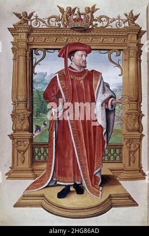 Simon Bening - Libro del Toison -Carlos i de España. Stockfoto