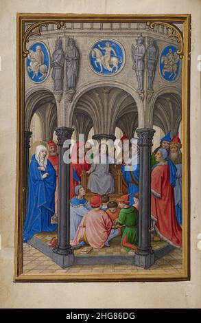Simon Bening (Flemish - The Dispute in the Temple Stock Photo