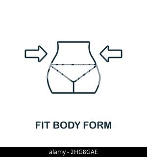 Symbol „Körperform anpassen“. Line Element aus der Gym Kollektion. Linear Fit Body Form Symbol Zeichen für Web-Design, Infografiken und mehr. Stock Vektor