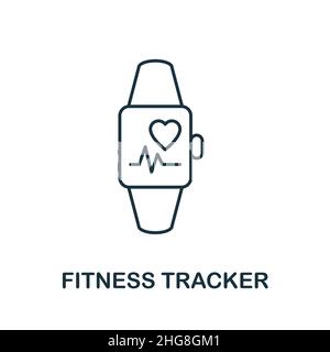 Symbol für Fitness Tracker. Line Element aus der Gym Kollektion. Linear Fitness Tracker Icon-Zeichen für Webdesign, Infografiken und mehr. Stock Vektor