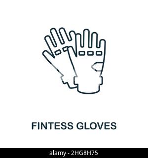 Symbol für fintlose Handschuhe. Line Element aus der Gym Kollektion. Lineare fintess Handschuhe Icon-Zeichen für Web-Design, Infografiken und mehr. Stock Vektor