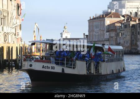 Drehorte für die Olympischen Winterspiele Cortina Milano 2026 in Venedig, Italien, Januar 18 2022. (MVS) Stockfoto