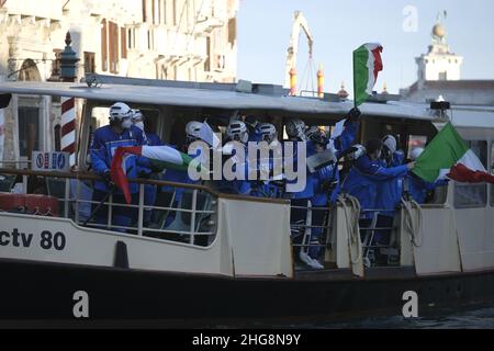 Drehorte für die Olympischen Winterspiele Cortina Milano 2026 in Venedig, Italien, Januar 18 2022. (MVS) Stockfoto