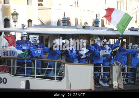 Drehorte für die Olympischen Winterspiele Cortina Milano 2026 in Venedig, Italien, Januar 18 2022. (MVS) Stockfoto