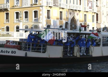 Drehorte für die Olympischen Winterspiele Cortina Milano 2026 in Venedig, Italien, Januar 18 2022. (MVS) Stockfoto