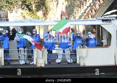 Drehorte für die Olympischen Winterspiele Cortina Milano 2026 in Venedig, Italien, Januar 18 2022. (MVS) Stockfoto