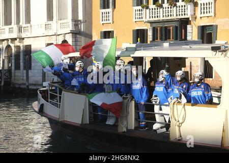 Drehorte für die Olympischen Winterspiele Cortina Milano 2026 in Venedig, Italien, Januar 18 2022. (MVS) Stockfoto