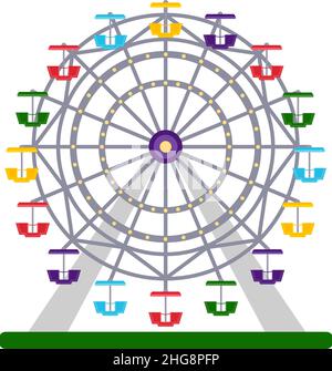 Buntes Riesenrad auf weißem Hintergrund, Vektorgrafik Stock Vektor