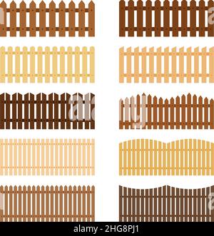 Satz von Zäunen, Vektorgrafik Stock Vektor