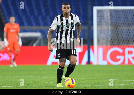 Rom, Latium. 18th Januar 2022. Walace von Udinese beim Italien-Pokalspiel zwischen Lazio und Udinese im Olimpico-Stadion in Rom, Italien, 18th. Januar 2022. Fotografo01 Kredit: Unabhängige Fotoagentur/Alamy Live Nachrichten Stockfoto