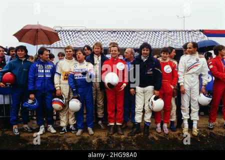 Archiv 80ies: Dirt Track Autorennen, Frankreich, 1986 Stockfoto