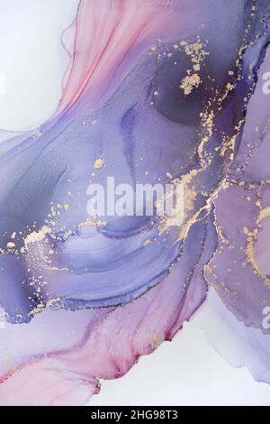 Tinte, Farbe, abstrakt. Nahaufnahme des Gemäldes. Bunte abstrakte Malerei Hintergrund. Stark texturierte Ölfarbe. Hochwertige Details. Stockfoto
