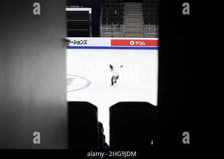 Tallinn, Estland. 19th Januar 2022. Yuhana YOKOI (JPN), während des Trainings, bei den ISU Four Continents Figure Skating Championships 2022, in der Tondiraba Ice Hall, am 19. Januar 2022 in Tallinn, Estland. Kredit: Raniero Corbelletti/AFLO/Alamy Live Nachrichten Gutschrift: Aflo Co. Ltd./Alamy Live Nachrichten Stockfoto