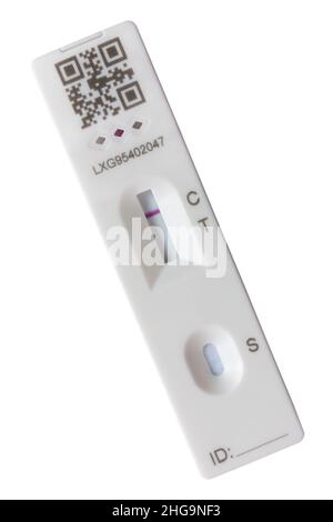 COVID-19-Selbsttest (Rapid Antigen Test) mit negativem Ergebnis - HOME COVID-Schnellantigen-Test Stockfoto