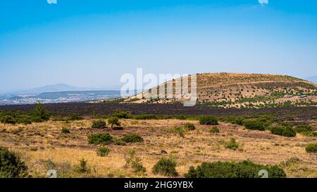 Der vulkanische Geopark Kula ist ein geologisches Erbe in Kula, Manisa. Uralter Vulkan. Stockfoto