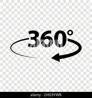Winkel 360 Grad Zeichen Symbol Geometrie mathematische Symbol volle Drehung Stock Vektor