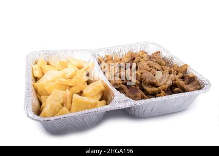 Shoarma Dinner isoliert auf weißem Hintergrund Stockfoto