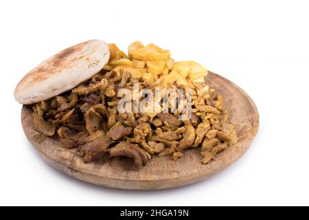 Shoarma Dinner isoliert auf weißem Hintergrund Stockfoto