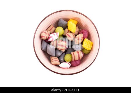 holländische alte Süßigkeiten isoliert auf weißem Hintergrund Stockfoto