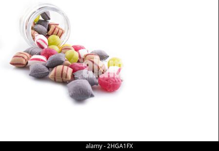 holländische alte Süßigkeiten isoliert auf weißem Hintergrund Stockfoto