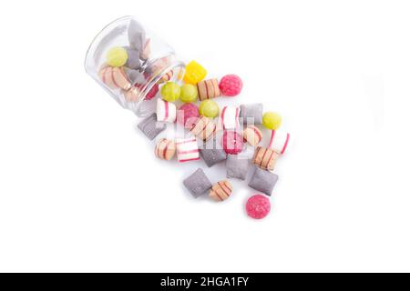 holländische alte Süßigkeiten isoliert auf weißem Hintergrund Stockfoto