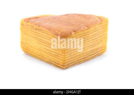 Schicht Kuchen isoliert auf einem weißen Hintergrund Stockfoto