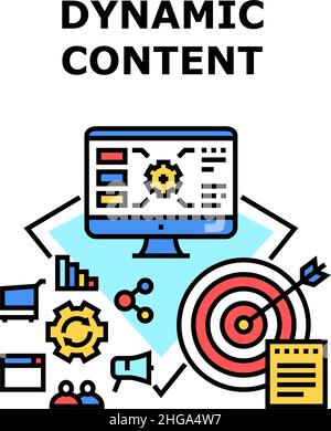 Dynamische Darstellung von Symbolvektoren für Inhalte Stock Vektor