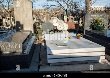 Das Grab von Julio Cortázar auf dem Friedhof Montparnasse, Paris Stockfoto