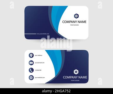 Moderne blaue abstrakte Vektor Visitenkarte Stock Vektor